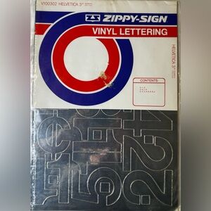 Zippy-Sign Vinyl Lettering Helvetica 3" Silver Numbers